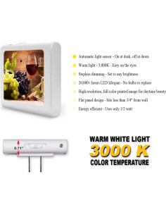 Luz Nocturna LED Art Plates con Sensor Automático y Brillo Ajustable 2