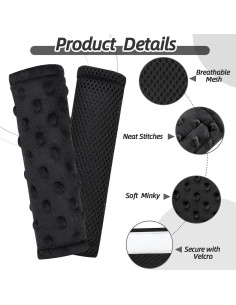 Cubiertas de Cinturón de Asiento para Bebés LW0009 - Suave Franela y Malla 2