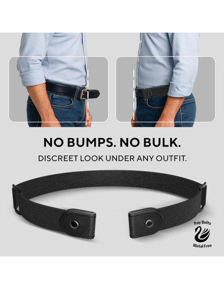 Cinturón Elástico Sin Hebilla para Hombres 61-86 cm