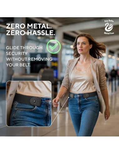 Cinturón Elástico Sin Hebilla para Hombres 61-86 cm