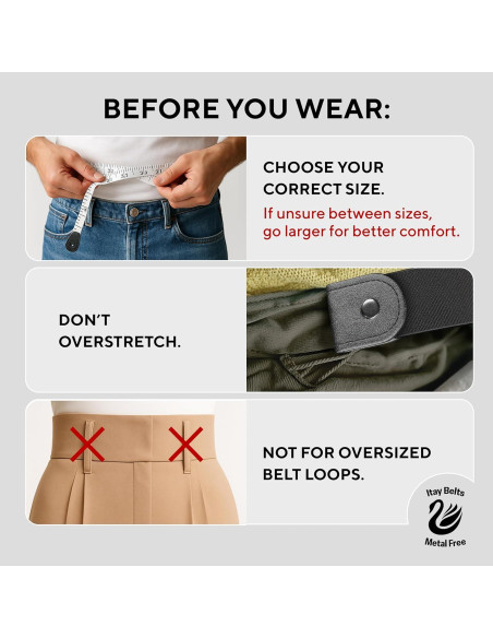 Cinturón Elástico Sin Hebilla para Hombres 61-86 cm