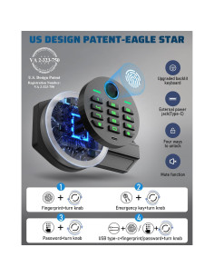 Caja Fuerte Biométrica Kavey 2.0 Pies Cúbicos con Alarma 2