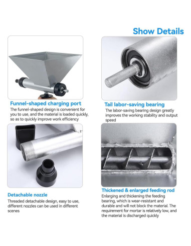 Bomba de Grout Eléctrica XINHNMUU, Pistola de Calafateo 1.54 kg