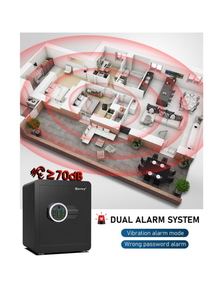 Caja Fuerte Biométrica Kavey 2.0 Pies Cúbicos con Alarma