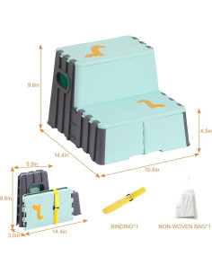 Escalera Plegable Antideslizante DIJIAMEIYA 2 Pasos Azul 2