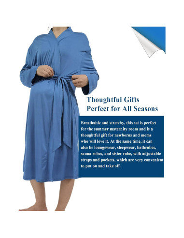Bata de Maternidad QTECLOR con Manta y Diadema para Mujeres