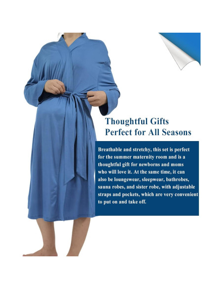Bata de Maternidad QTECLOR con Manta y Diadema para Mujeres