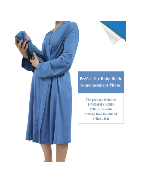 Bata de Maternidad QTECLOR con Manta y Diadema para Mujeres