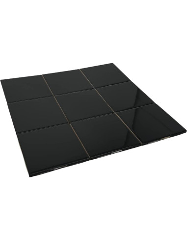 Azulejo Cerámico Brillante Tenedos 10.8x10.8 cm Negro - Caja 10 Pzas