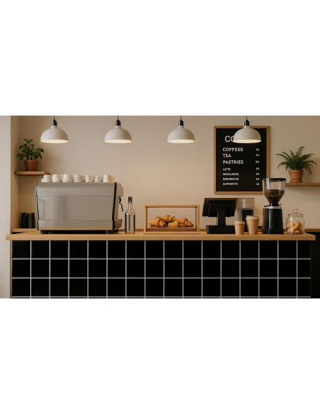 Azulejo Cerámico Brillante Tenedos 10.8x10.8 cm Negro - Caja 10 Pzas