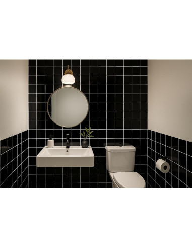 Azulejo Cerámico Brillante Tenedos 10.8x10.8 cm Negro - Caja 10 Pzas