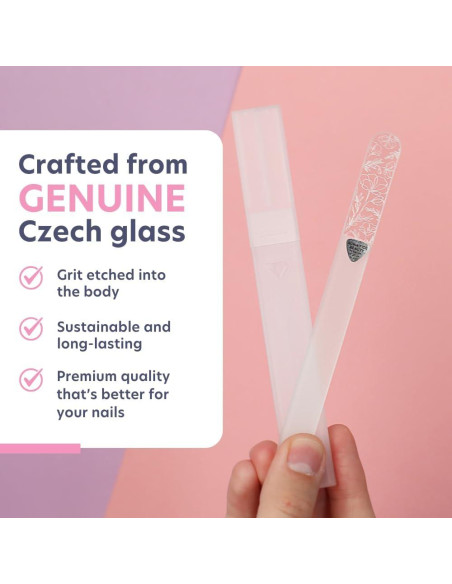 Lima de Uñas de Vidrio Checo Bona Fide Beauty Floral 16.3cm