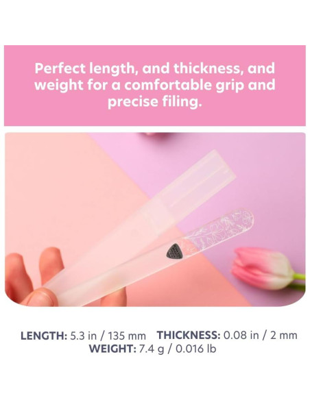 Lima de Uñas de Vidrio Checo Bona Fide Beauty Floral 16.3cm