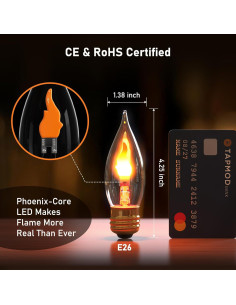 Bombillas de Llama Parpadeante Hompavo E26 3W Vidrio 2 Paquete 2