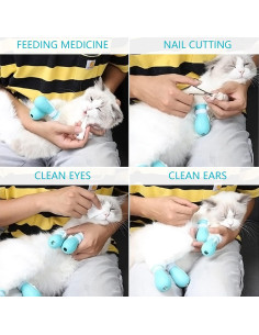 Botas Protectores para Gatos Hetenoyo CAT-PADS Silicona Azul Claro 2