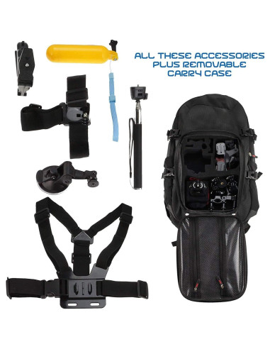 Mochila para Cámara de Acción Navitech con Kit 18 en 1