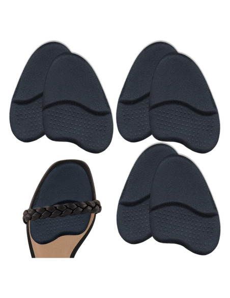 Almohadillas Metatarsales Beautulip para Mujeres - 3 Pares Negros