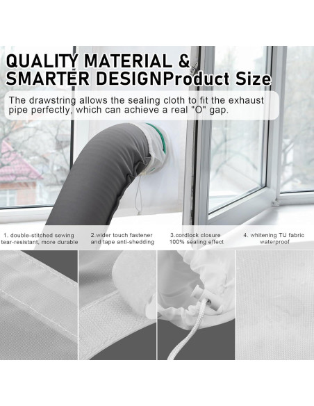 Kit de Ventilación para Ventana Sliner - Aislante para Manguera 149.86x53.34cm