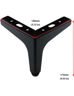 Patas Ajustables de Muebles Antrader 11.5 cm Metal Negro Mate 2