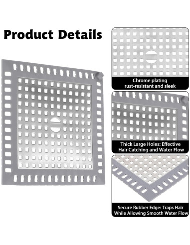 Captador de Cabello para Drenaje de Ducha Andibro 12.3cm Acero Inoxidable