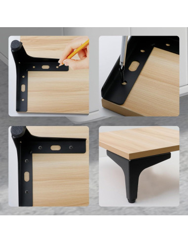 Patas Ajustables de Muebles Antrader 11.5 cm Metal Negro Mate