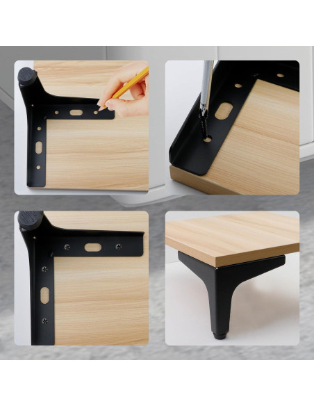 Patas Ajustables de Muebles Antrader 11.5 cm Metal Negro Mate