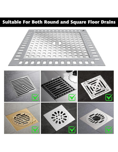 Captador de Cabello para Drenaje de Ducha Andibro 12.3cm Acero Inoxidable