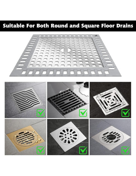 Captador de Cabello para Drenaje de Ducha Andibro 12.3cm Acero Inoxidable