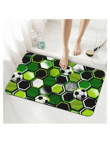 Alfombra de Baño Jbofyee Geometría de Fútbol 40x60 cm