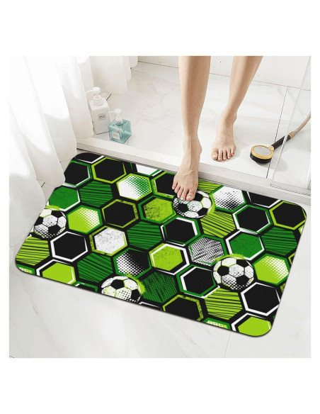 Alfombra de Baño Jbofyee Geometría de Fútbol 40x60 cm