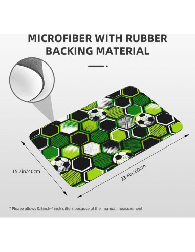 Alfombra de Baño Jbofyee Geometría de Fútbol 40x60 cm