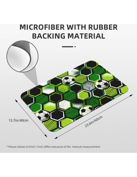 Alfombra de Baño Jbofyee Geometría de Fútbol 40x60 cm