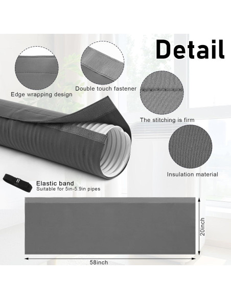 Kit de Ventilación para Ventana Sliner - Aislante para Manguera 149.86x53.34cm