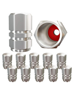 Tapas de Válvula de Neumático SAMIKIVA - Paquete de 12, Aluminio Plata