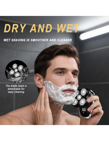 Afeitadora de Cabeza Eléctrica LQT 2025 Flotante 5D Impermeable