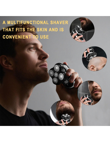 Afeitadora de Cabeza Eléctrica LQT 2025 Flotante 5D Impermeable