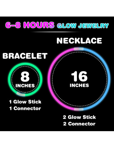 YixangDD 86 Palos Brillantes 20 cm + 86 Conectores Fiesta