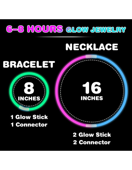 YixangDD 86 Palos Brillantes 20 cm + 86 Conectores Fiesta