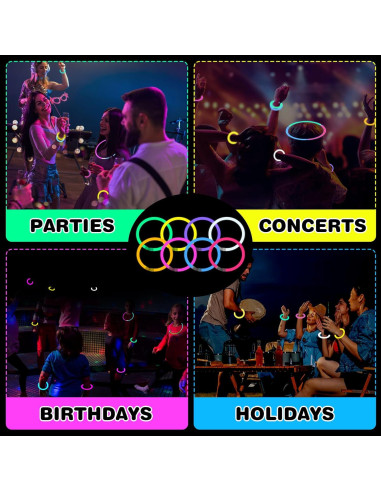 YixangDD 86 Palos Brillantes 20 cm + 86 Conectores Fiesta