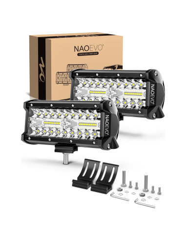 Barra de Luz LED NAOEVO 17.78cm 240W 24000LM Blanca
