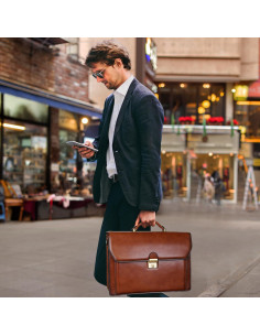 Maletín de Cuero Vintage Banuce para Hombres 14 Pulgadas 2