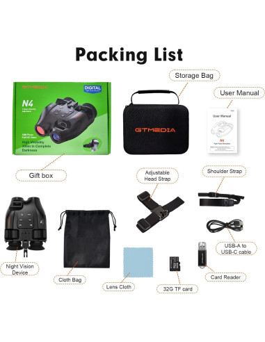 Gafas de Visión Nocturna GTMEDIA N4 Infrarrojas 300m