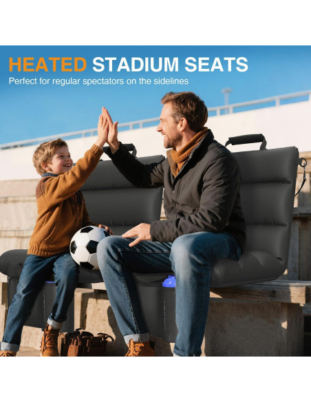 Silla de Estadio Calentada HOPERAN con Respaldo y Cojín 48.3cm