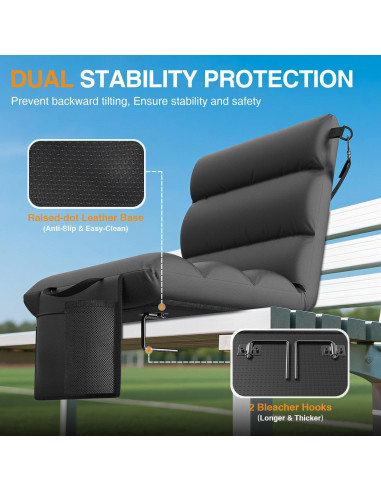 Silla de Estadio Calentada HOPERAN con Respaldo y Cojín 48.3cm