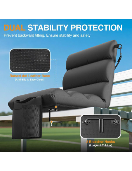 Silla de Estadio Calentada HOPERAN con Respaldo y Cojín 48.3cm