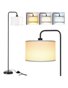 Lámpara de Pie LED Negra PARTPHONER 3 Temperaturas 9W