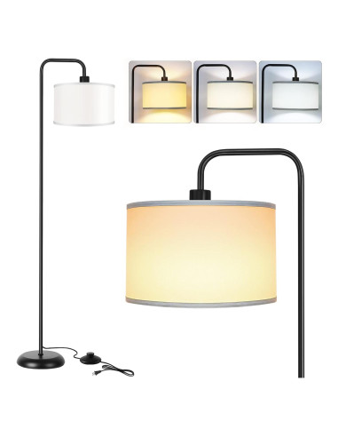 Lámpara de Pie LED Negra PARTPHONER 3 Temperaturas 9W