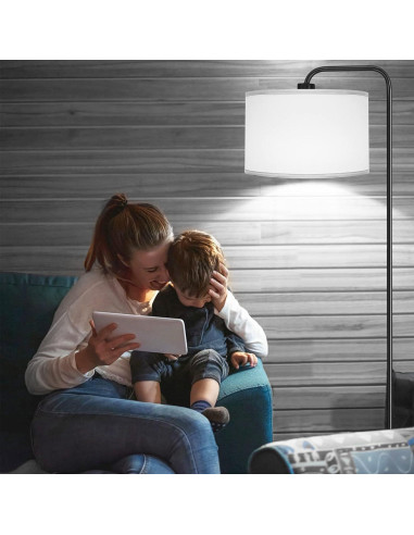 Lámpara de Pie LED Negra PARTPHONER 3 Temperaturas 9W