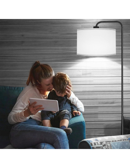 Lámpara de Pie LED Negra PARTPHONER 3 Temperaturas 9W