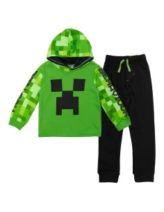 Conjunto Sudadera con Capucha y Pantalones Minecraft Creeper Niños